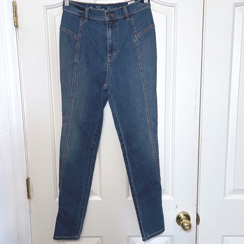 We The Free Free People High Rise Seamed Skinny Jeans Blue Western Wear Denim 28